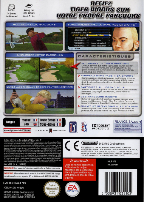 Tiger Woods PGA Tour 2005 — box-2D-back (FR)