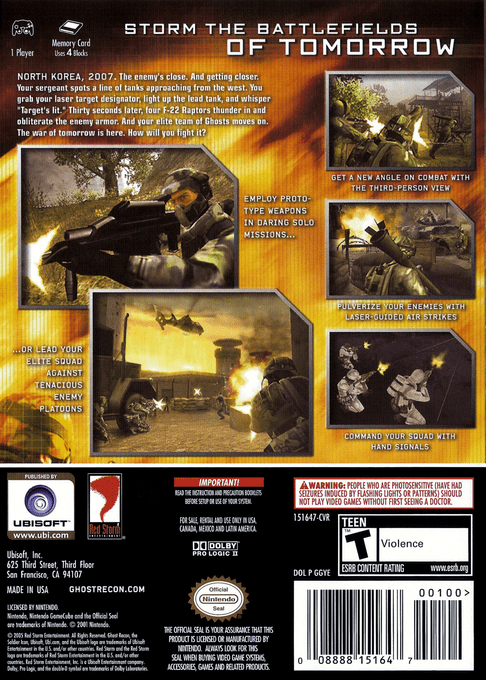 Tom Clancy's Ghost Recon 2 — box-2D-back (US)