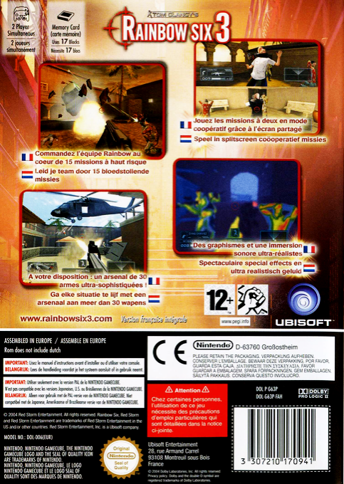 Tom Clancy's Rainbow Six 3 — box-2D-back (FR)