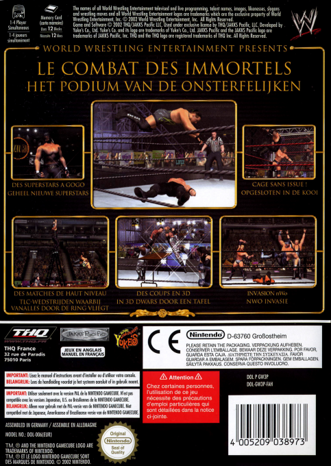 WWE Wrestlemania X8 — box-2D-back (FR)
