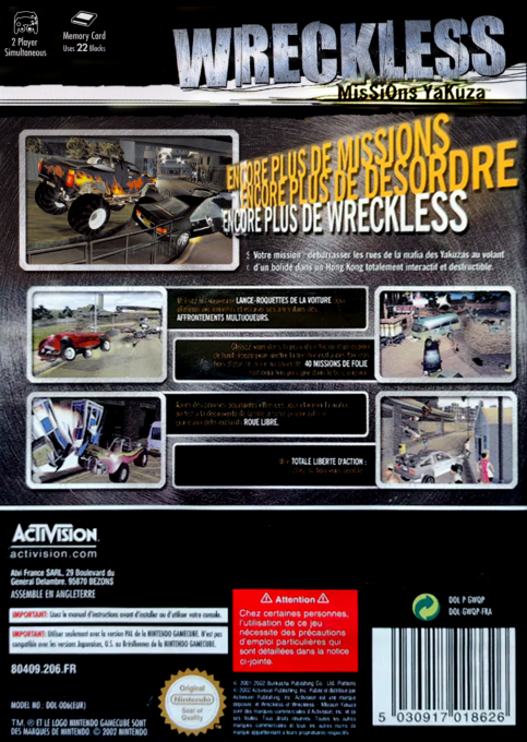 Wreckless : The Yakuza Missions — box-2D-back (FR)