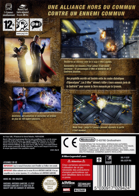X-Men Legends 2 - Rise of Apocalypse — box-2D-back (FR)
