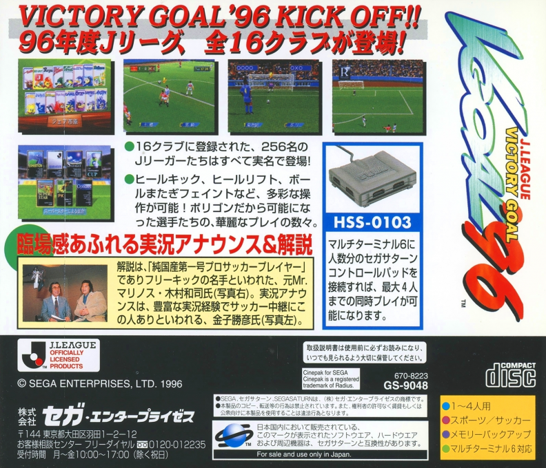 Victory Goal '96 — box-2D-back (JP)
