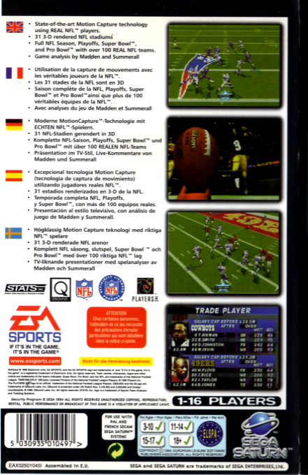 Madden NFL 97 — box-2D-back (EU)