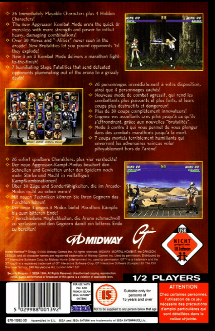 Mortal Kombat Trilogy — box-2D-back (EU)