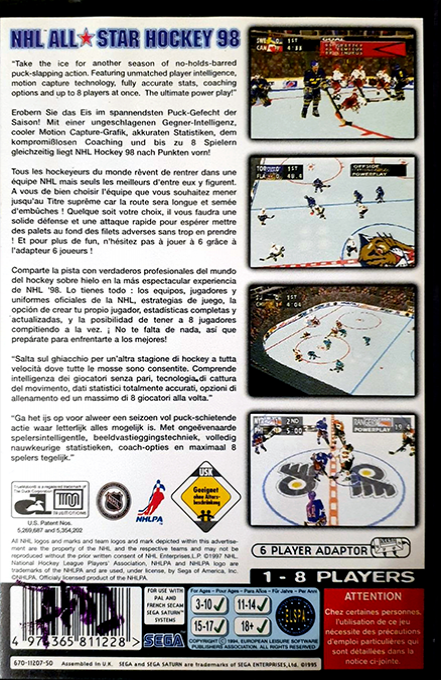NHL All-Star Hockey 98 — box-2D-back (EU)