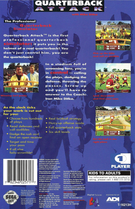 Quarterback Attack with Mike Ditka — box-2D-back (US)