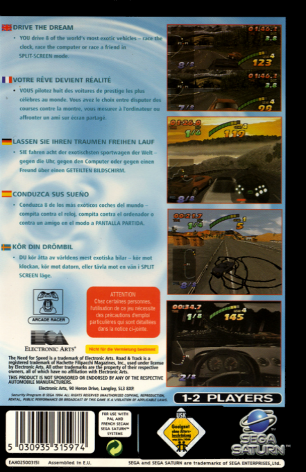 Road and Track Presents - The Need for Speed — box-2D-back (EU)