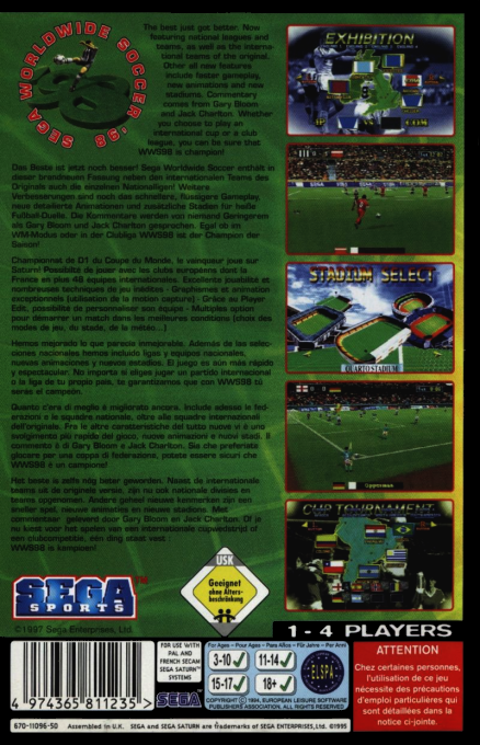 Sega Worldwide Soccer '98 — box-2D-back (EU)