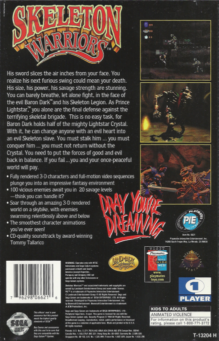 Skeleton Warriors — box-2D-back (US)