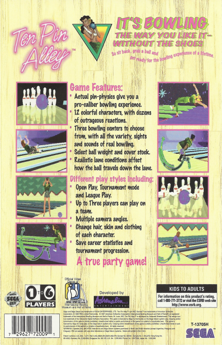 Ten Pin Alley — box-2D-back (US)