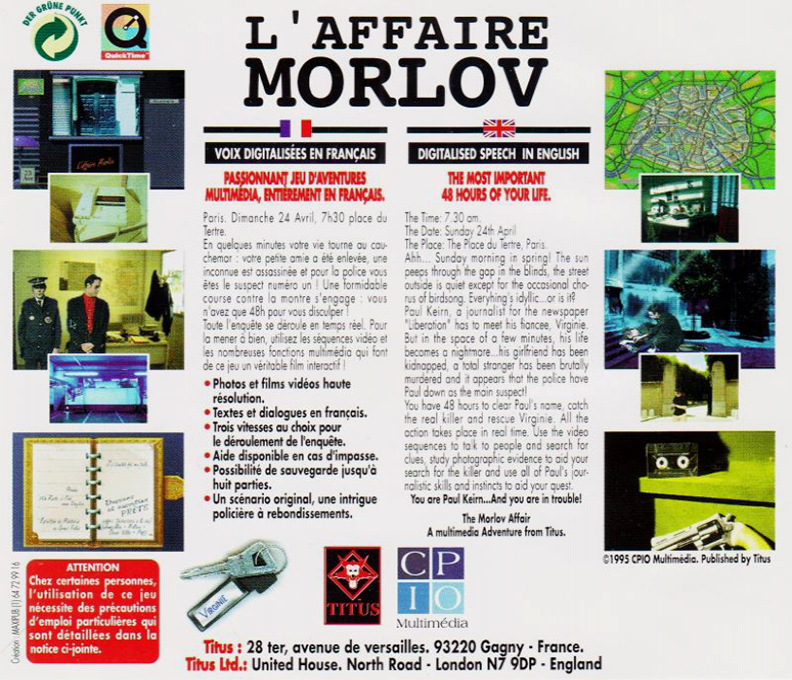 Affaire Morlov, L' — box-2D-back (EU)