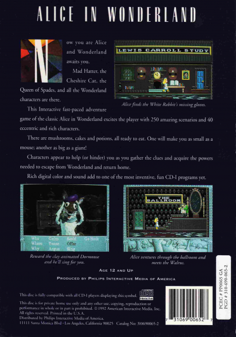 Alice in Wonderland — box-2D-back (CUS)