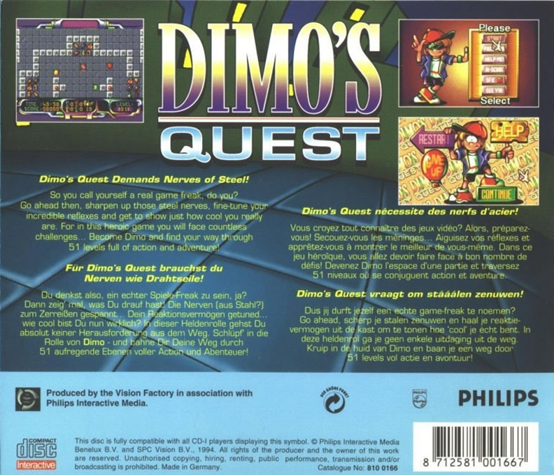 Dimo's Quest — box-2D-back (EU)