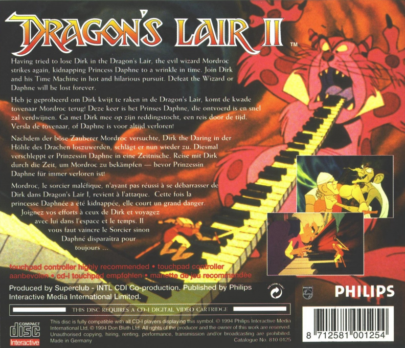 Dragon's Lair 2 - The Time Warp — box-2D-back (WOR)