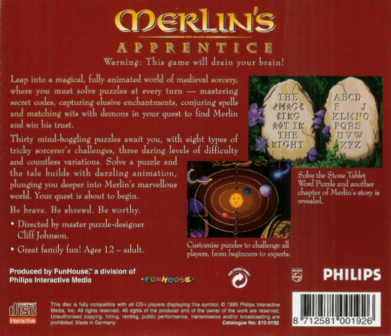 Merlin's Apprentice — box-2D-back (EU)