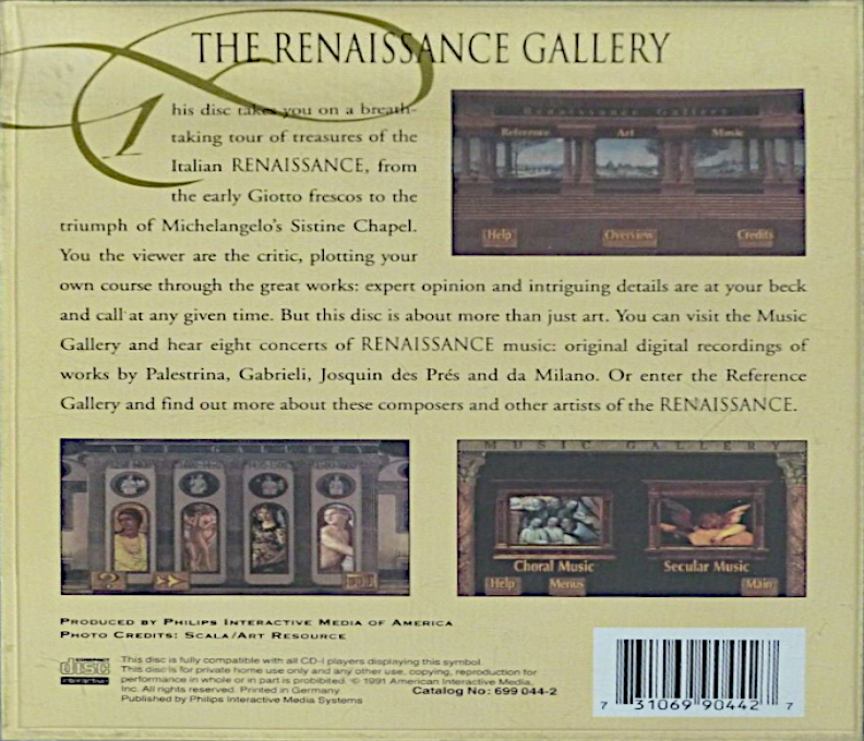 The Renaissance Gallery — box-2D-back (US)