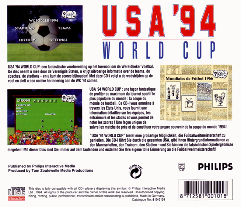 USA '94 World Cup — box-2D-back (EU)