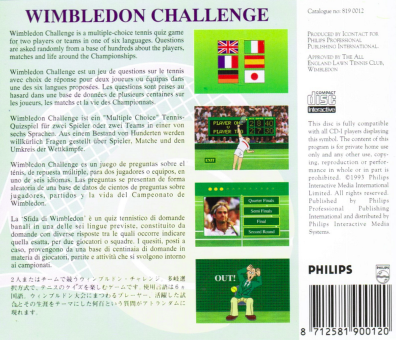 Wimbledon Challenge - The Official Wimbledon Quiz Game — box-2D-back (EU)