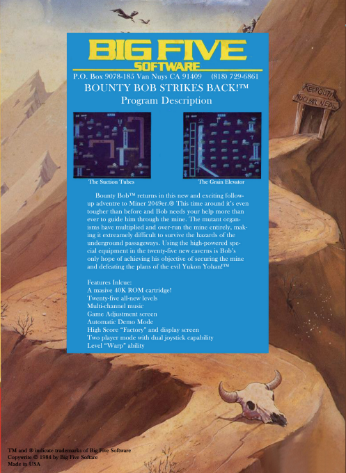 Bounty Bob Strikes Back! — box-2D-back (US)