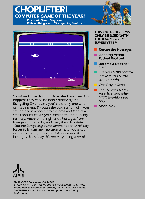 Choplifter! — box-2D-back (US)