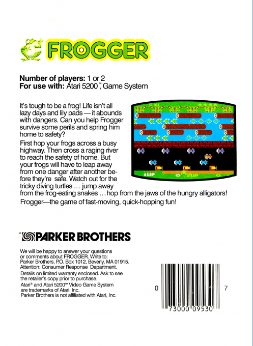 Frogger — box-2D-back (US)
