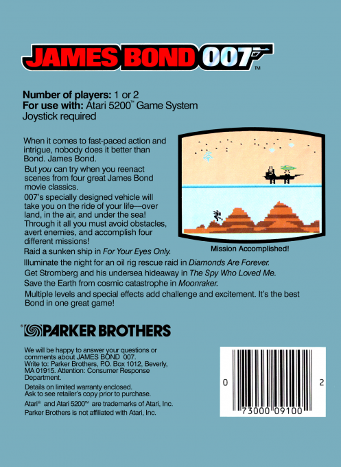 James Bond 007 — box-2D-back (US)