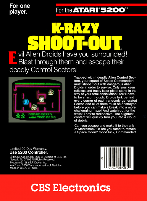 K-Razy Shootout — box-2D-back (US)