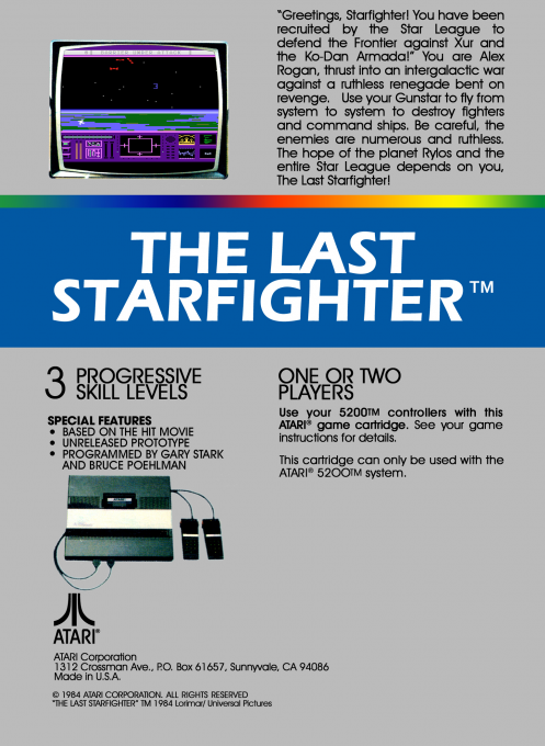 The Last Starfighter — box-2D-back (US)