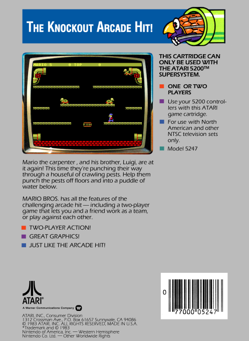 Mario Bros. — box-2D-back (US)