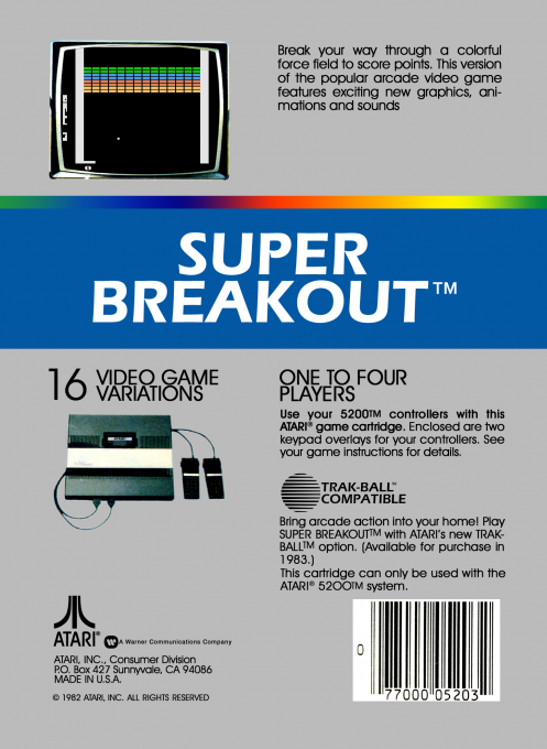Super Breakout — box-2D-back (US)