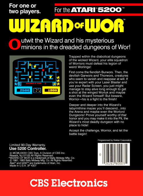 Wizard of Wor — box-2D-back (US)