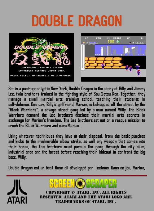 Double Dragon — box-2D-back (SS)