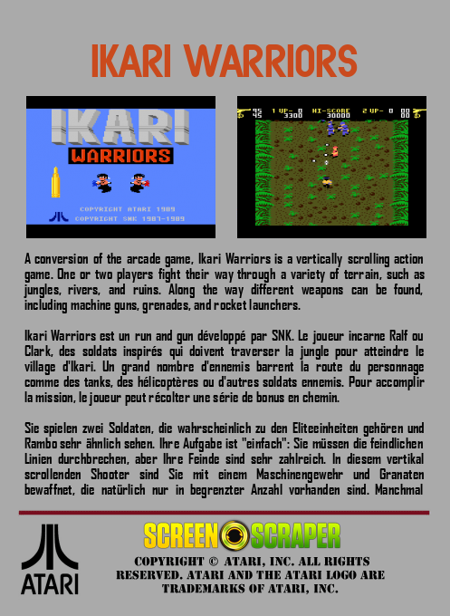 Ikari Warriors — box-2D-back (SS)