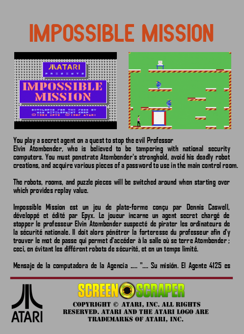 Impossible Mission — box-2D-back (SS)