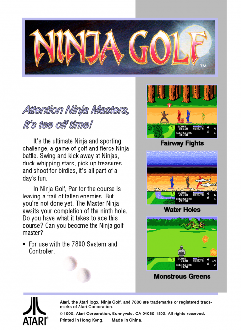 Ninja Golf — box-2D-back (WOR)