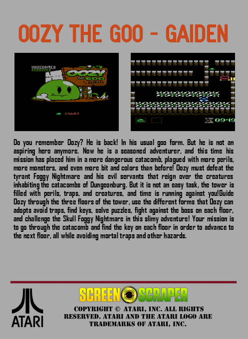 Oozy The Goo : Gaiden — box-2D-back (SS)