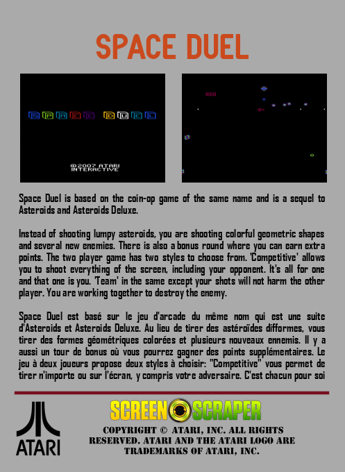 Space Duel — box-2D-back (SS)