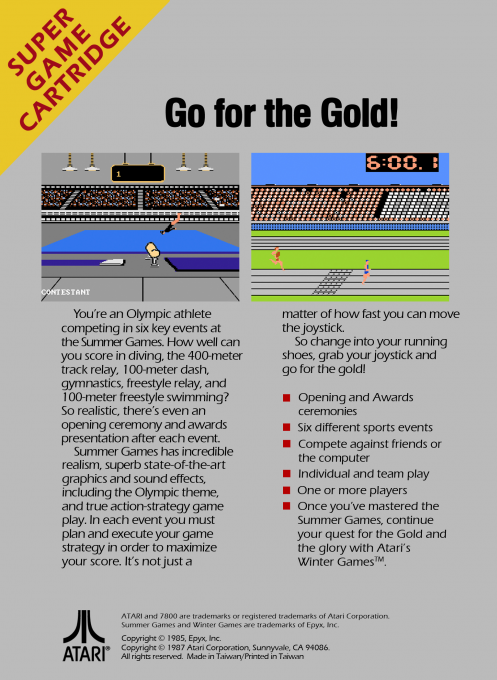 Summer Games — box-2D-back (US)