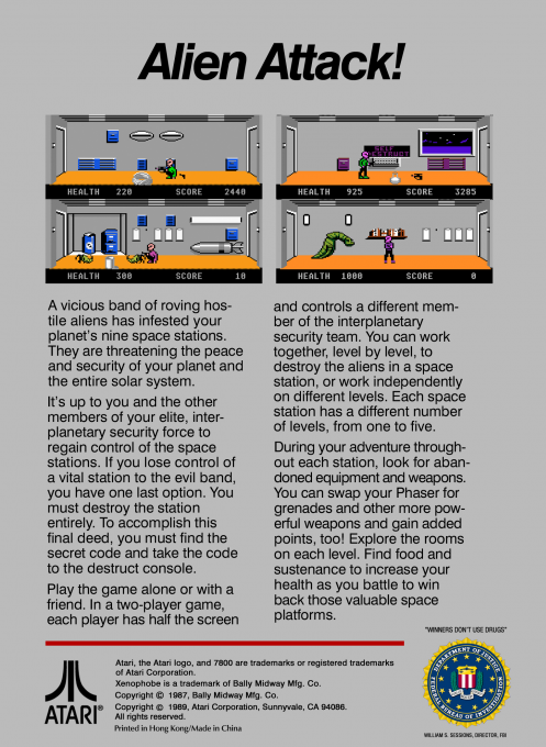 Xenophobe — box-2D-back (US)