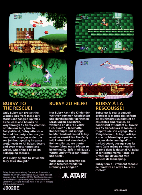 Bubsy in Fractured Furry Tales — box-2D-back (WOR)