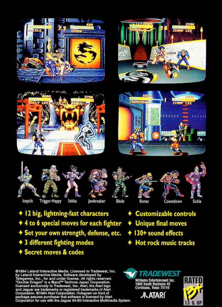 Double Dragon V : The Shadow Falls — box-2D-back (WOR)