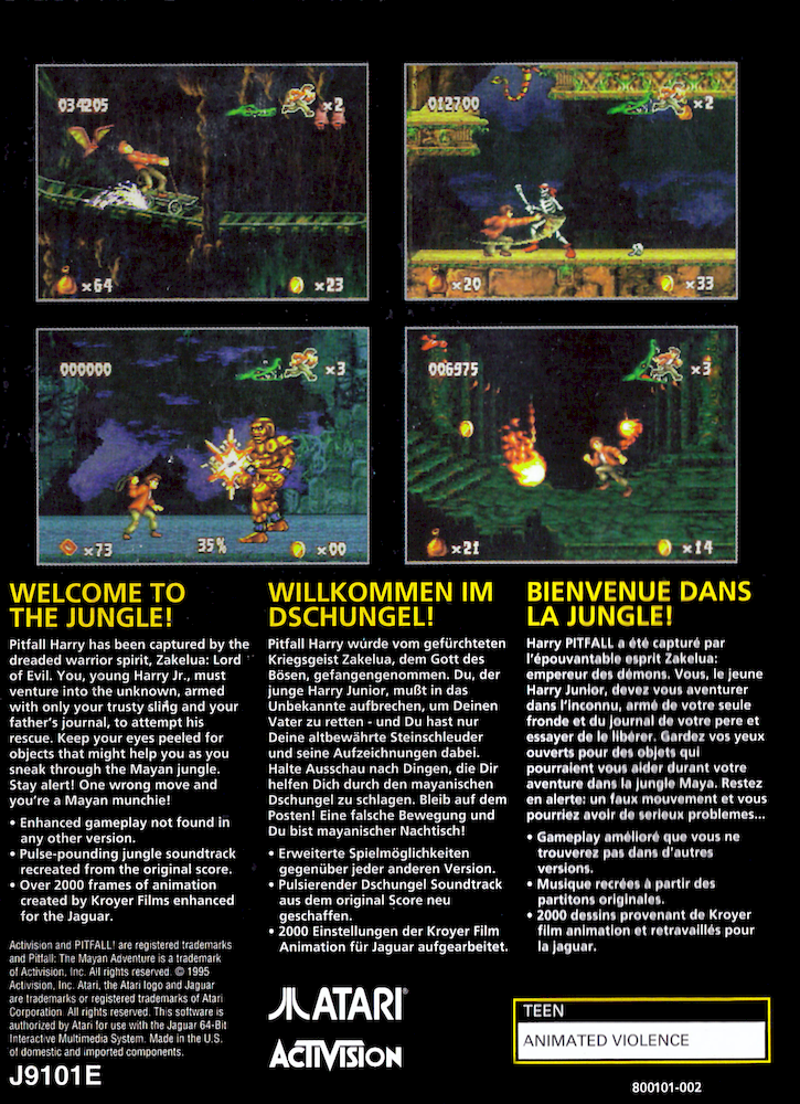 Pitfall : The Mayan Adventure — box-2D-back (WOR)