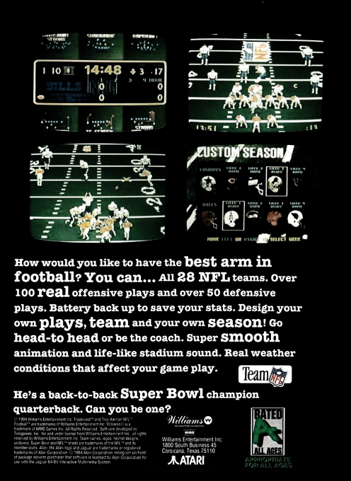 Troy Aikman NFL Football — box-2D-back (WOR)