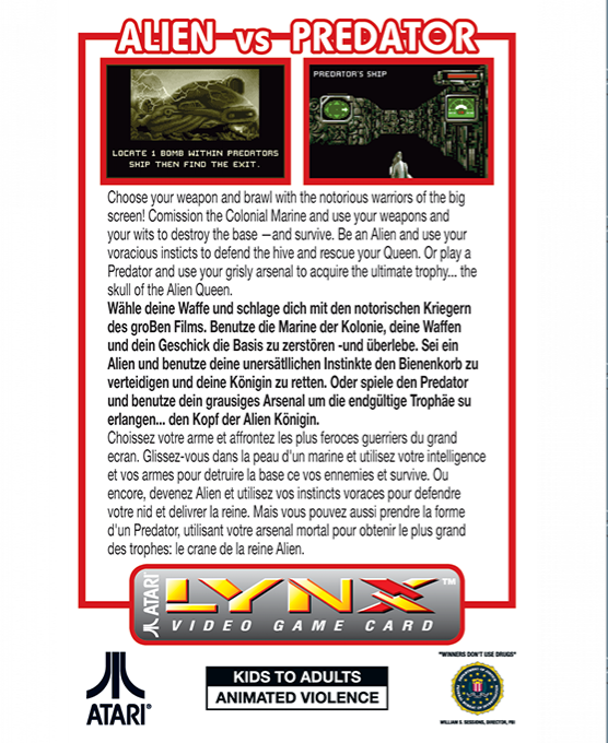Alien vs Predator — box-2D-back (US)