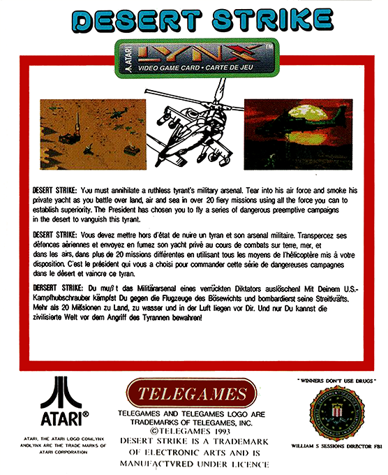 Desert Strike — box-2D-back (WOR)
