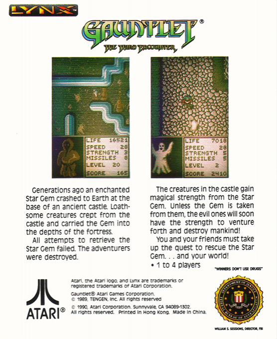 Gauntlet - The Third Encounter — box-2D-back (WOR)
