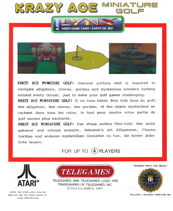 Krazy Ace Miniature Golf — box-2D-back (WOR)