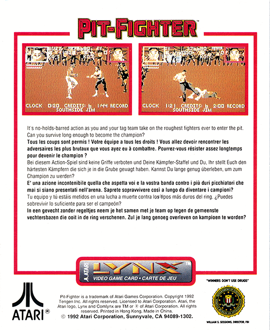 Pit-fighter — box-2D-back (WOR)