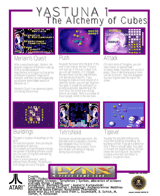 Yastuna Volume 1 - The Alchemy of Cubes — box-2D-back (WOR)